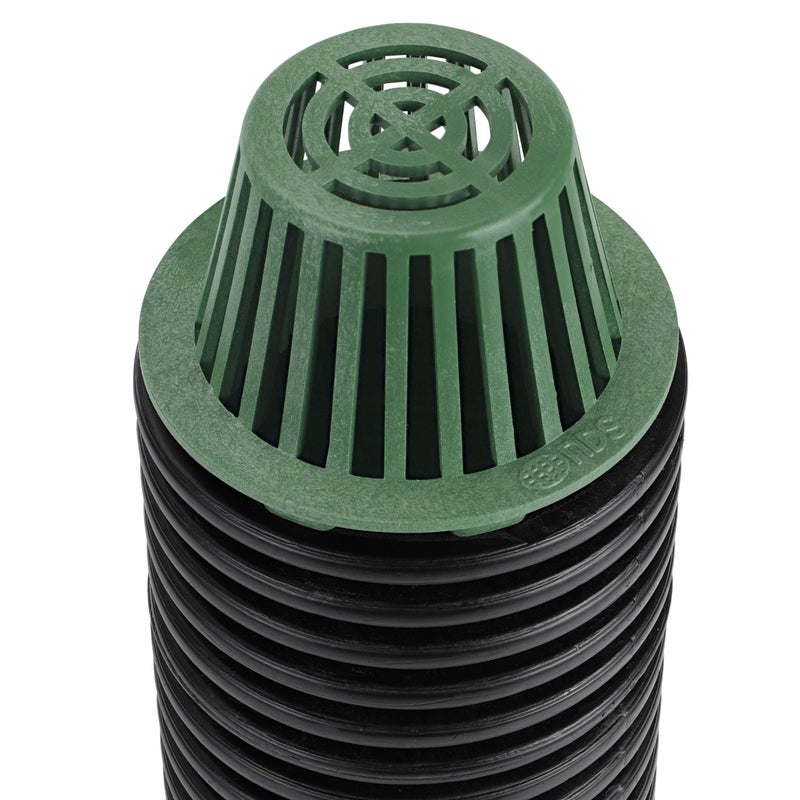 NDS 6 in. Atrium Grate, Connects to 6 in. Spee-DBasin, 6 in. Drain Pipes and Fittings, Green Plastic - Image 4